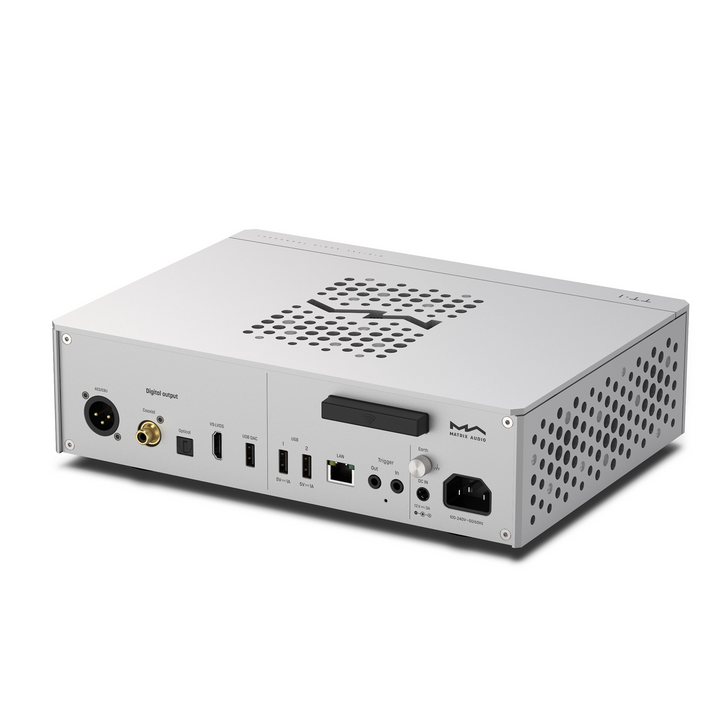 Matrix Audio TT-1 digital audio transport rear right 3 quarter whitebox