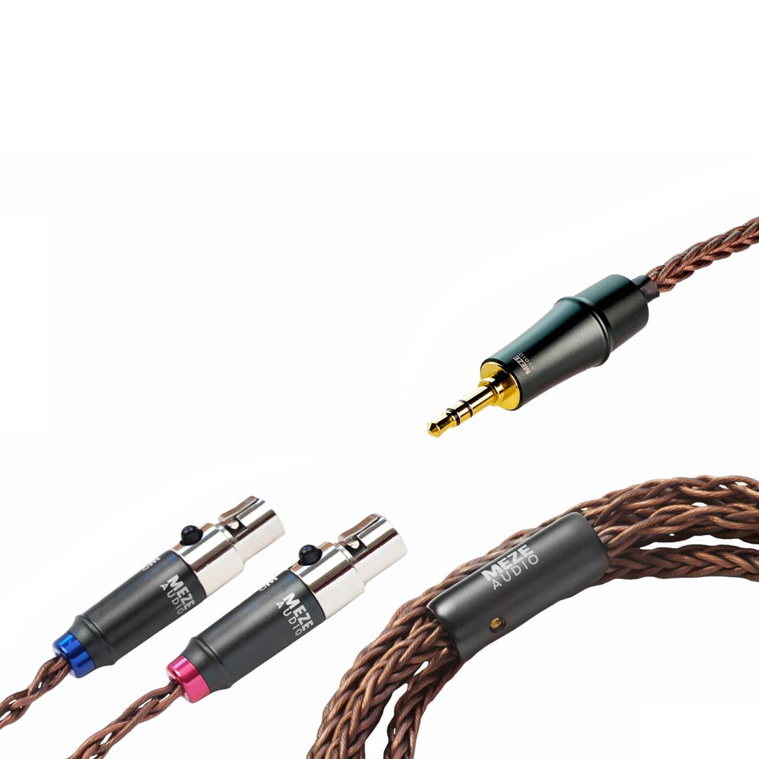 Meze Audio Mini-XLR to 3.5mm copper upgrade cable over white background