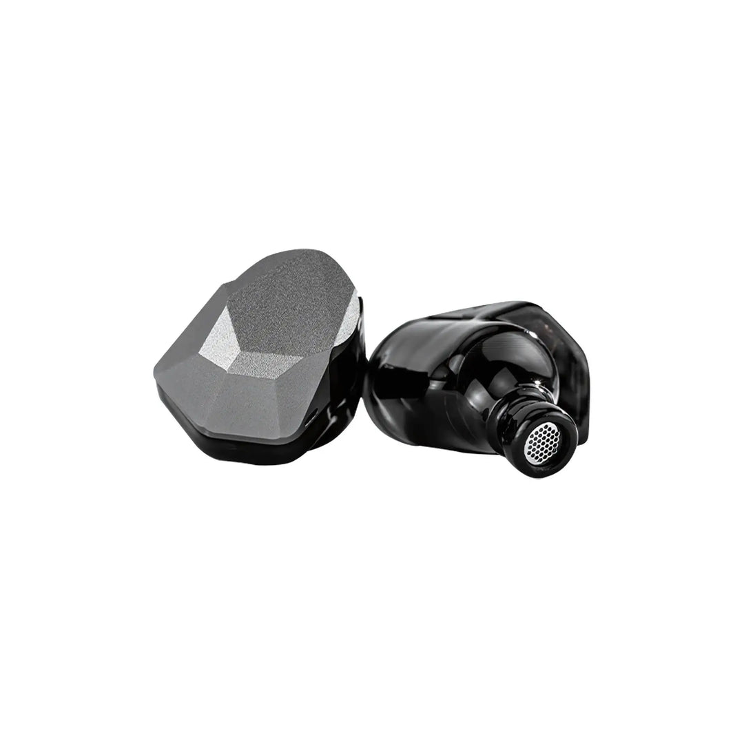 Moondrop Harmon IEMs sitting front center front and rear view whitebox