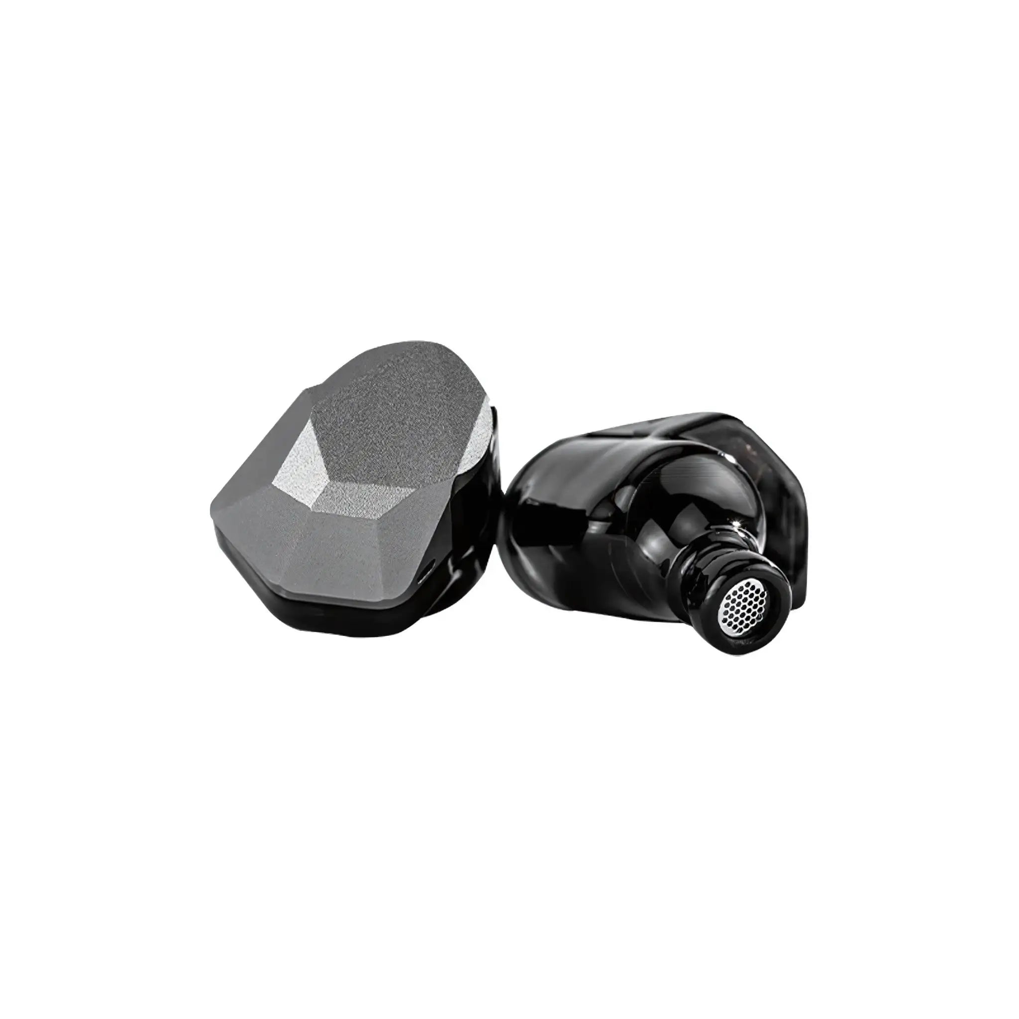Moondrop Harmon IEMs sitting front center front and rear view whitebox