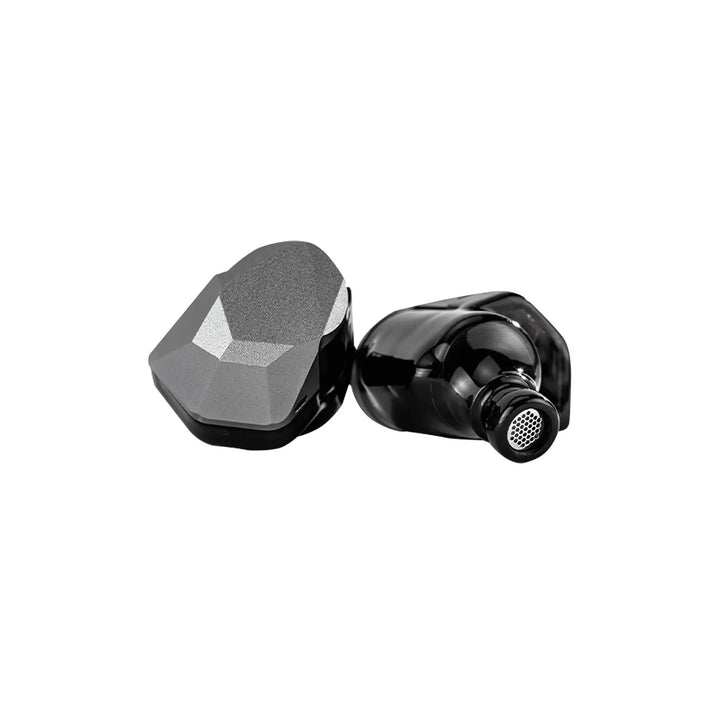 Moondrop Harmon IEMs sitting front center front and rear view whitebox