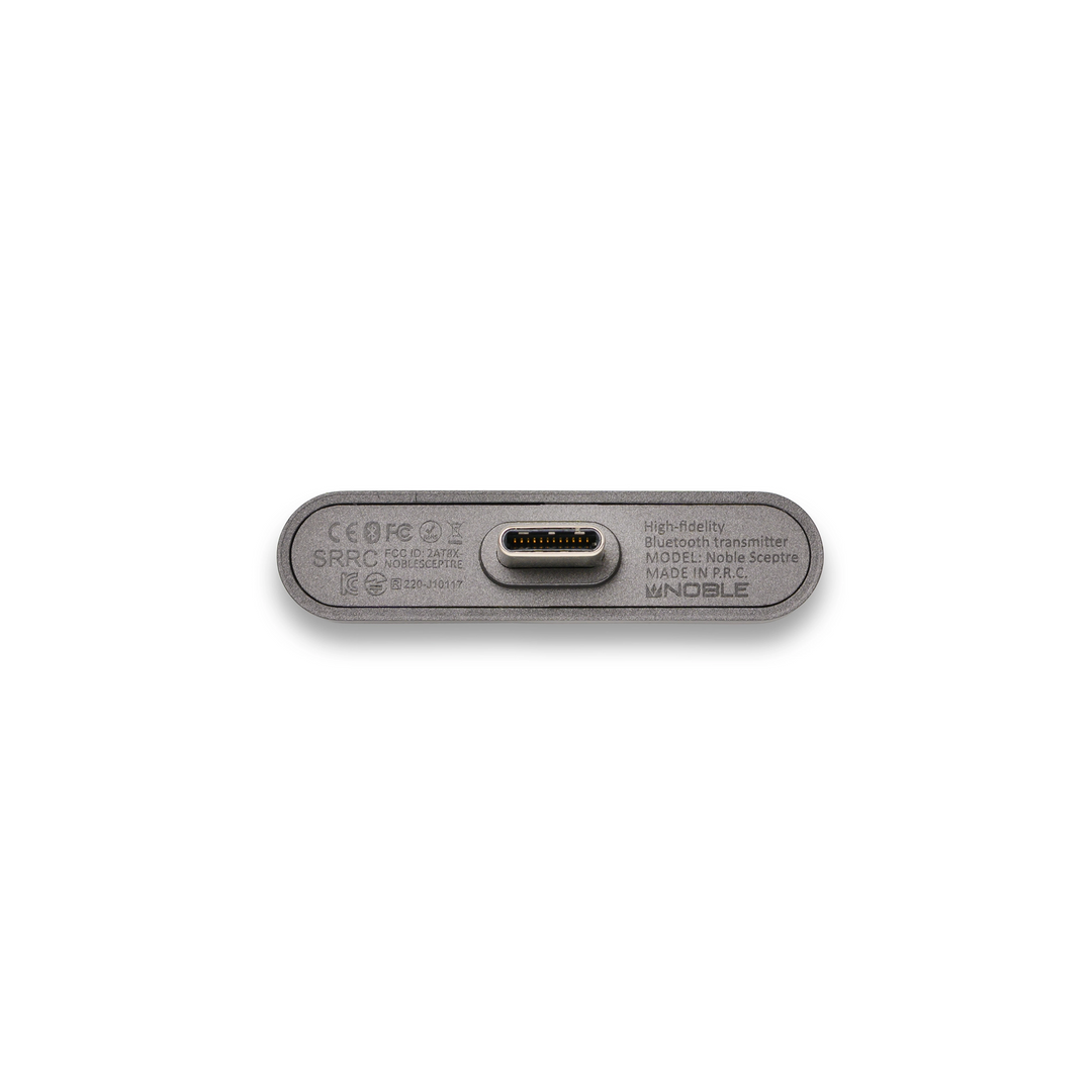 Noble Audio Sceptre Bluetooth dongle top view whitebox