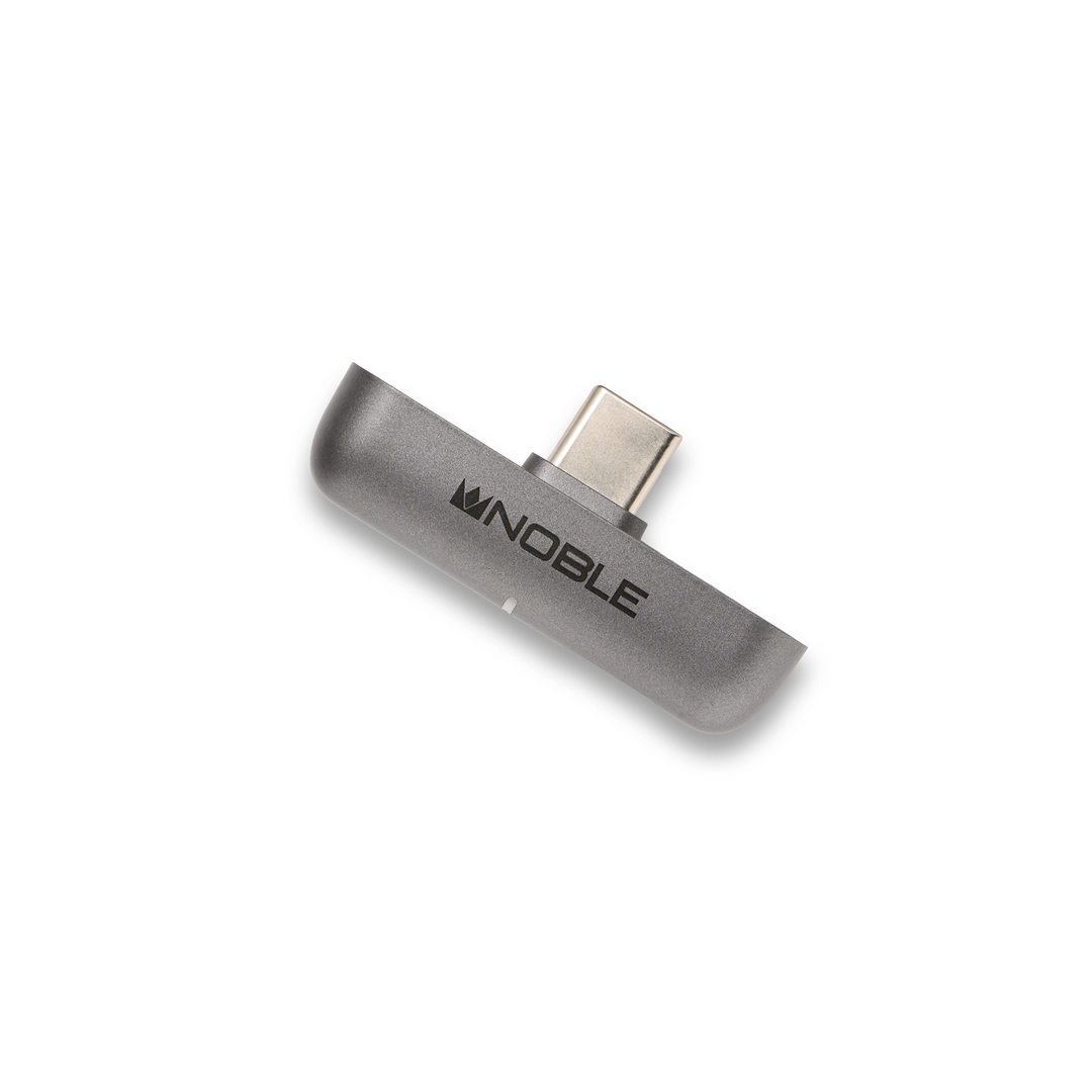 Noble Audio Sceptre Bluetooth dongle front rotated right whitebox
