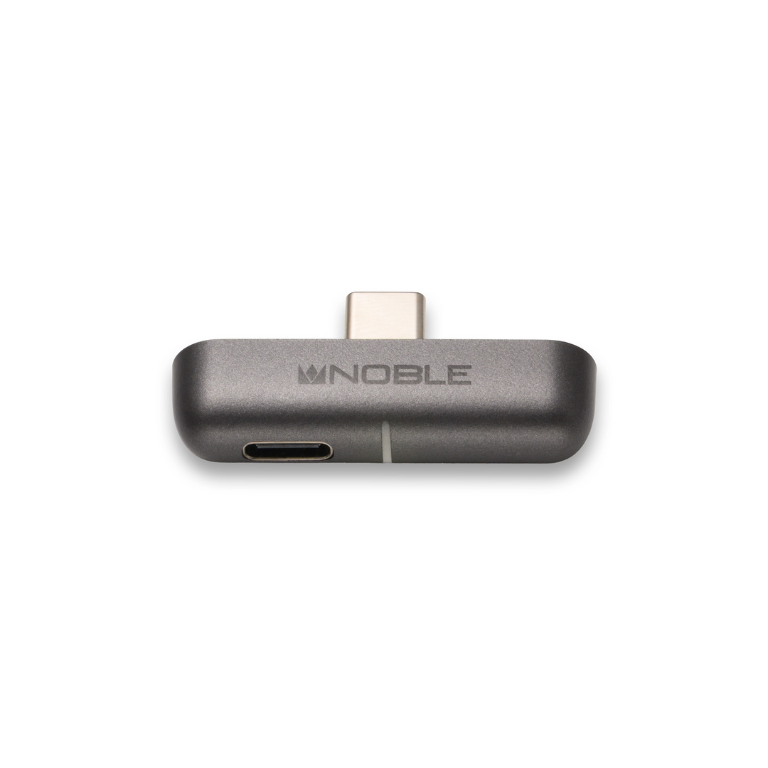 Noble Audio Sceptre Bluetooth dongle front view of usb-c port whitebox
