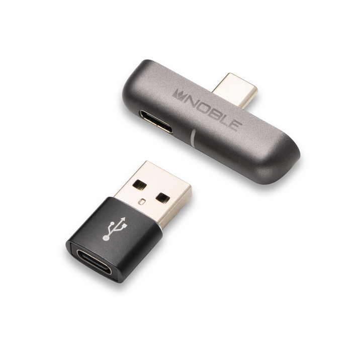 Noble Audio Sceptre Bluetooth dongle with usb-a to c adapter whitebox