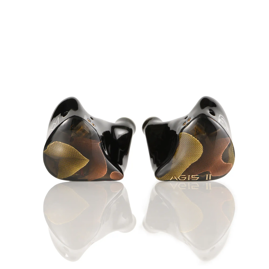 Noble Audio AGIS II iems front facing center whitebox