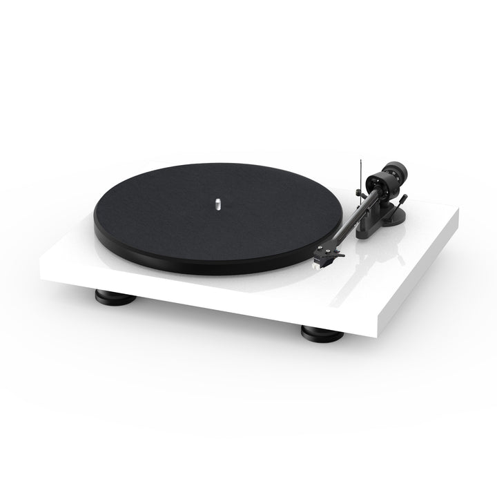 Pro-Ject Debut Carbon EVO gloss white over white background