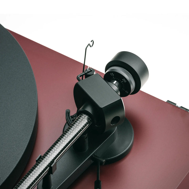 Pro-Ject Debut EVO 2 bird's eye closeup gimble and counterweight