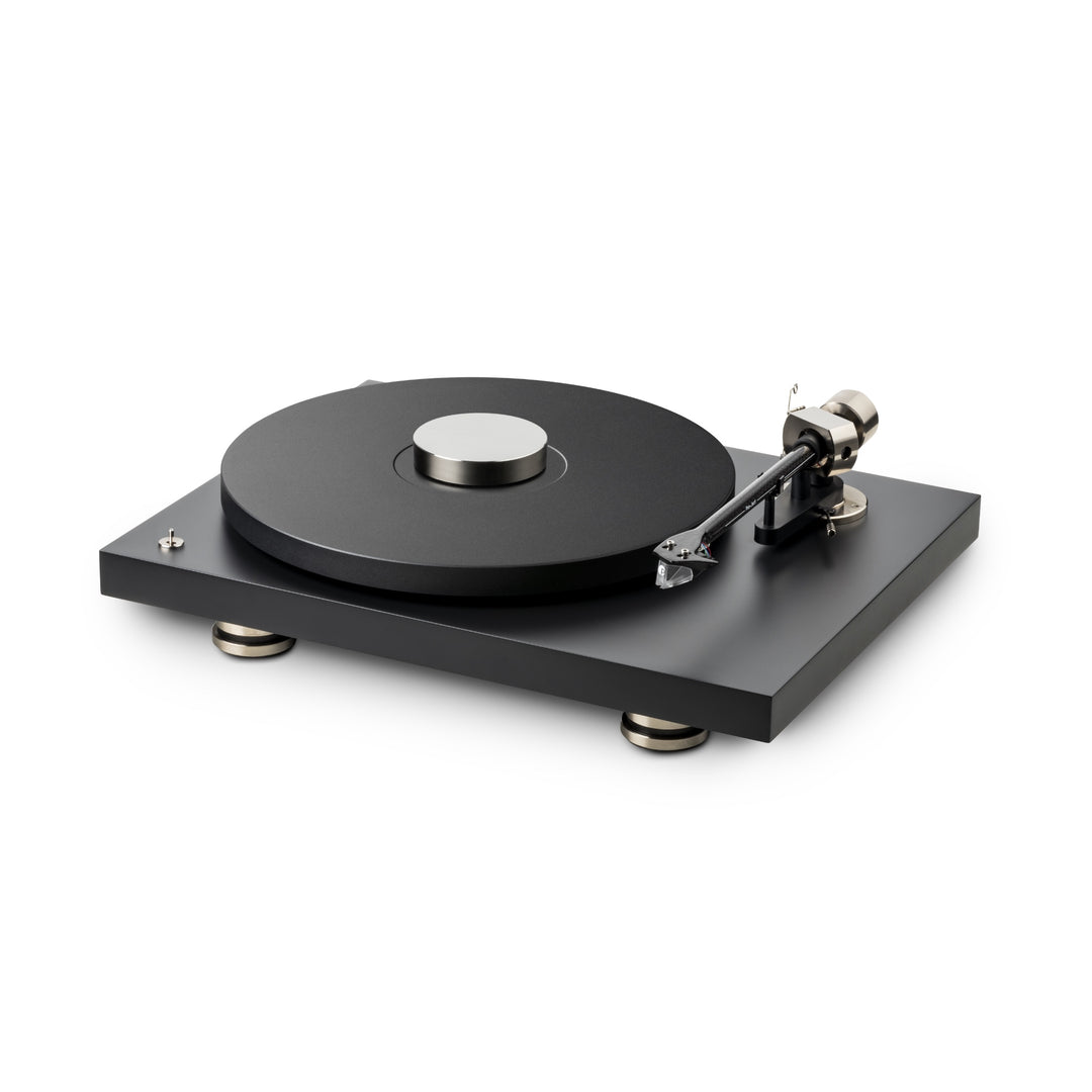 Pro-Ject Debut PRO B front quarter with Puck Pro whitebox