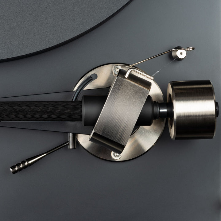 Pro-Ject Debut PRO B tonearm weight closeup bird's eye