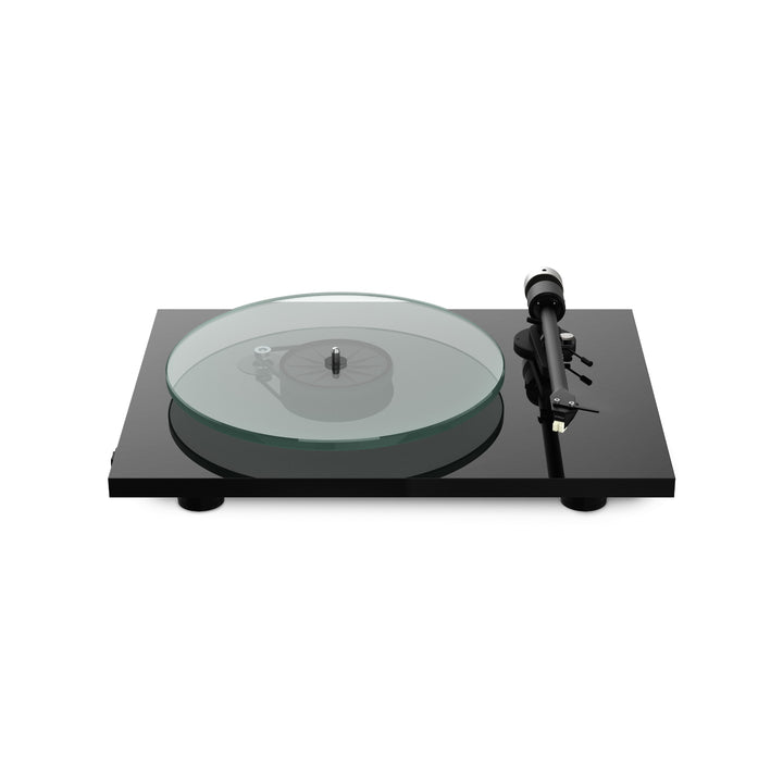 Pro-Ject T2 black top front quarter without dust cover