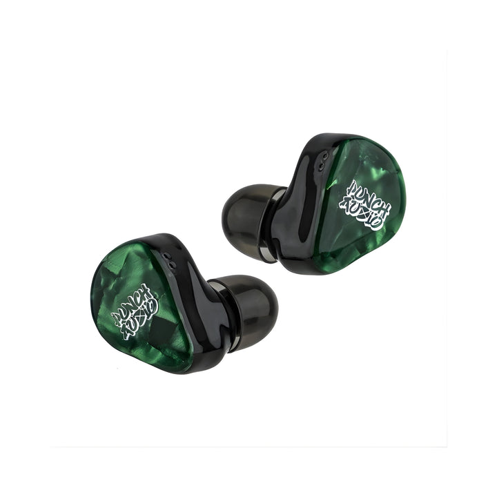 Punch Audio Portazo IEMs front view facing outward whitebox