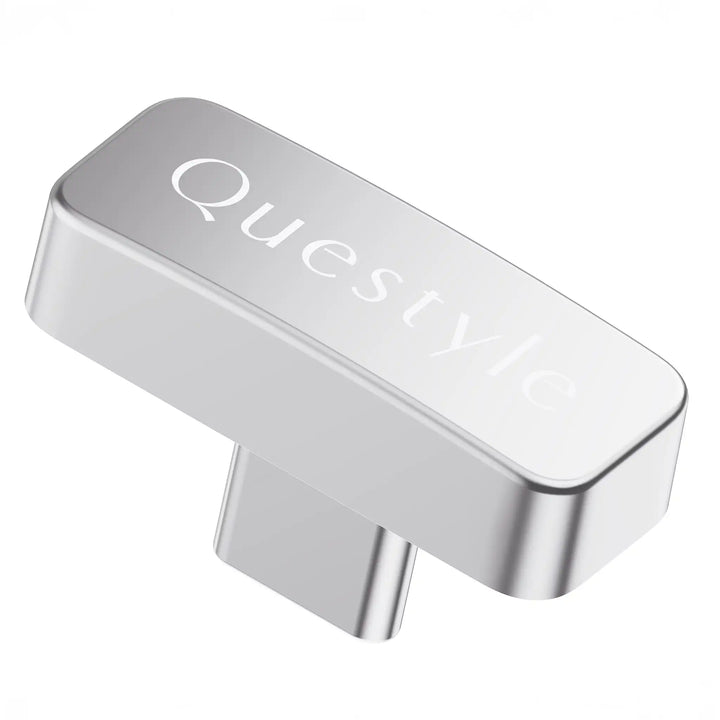 Questyle QCC Dongle upside down Questyle logo closeup whitebox