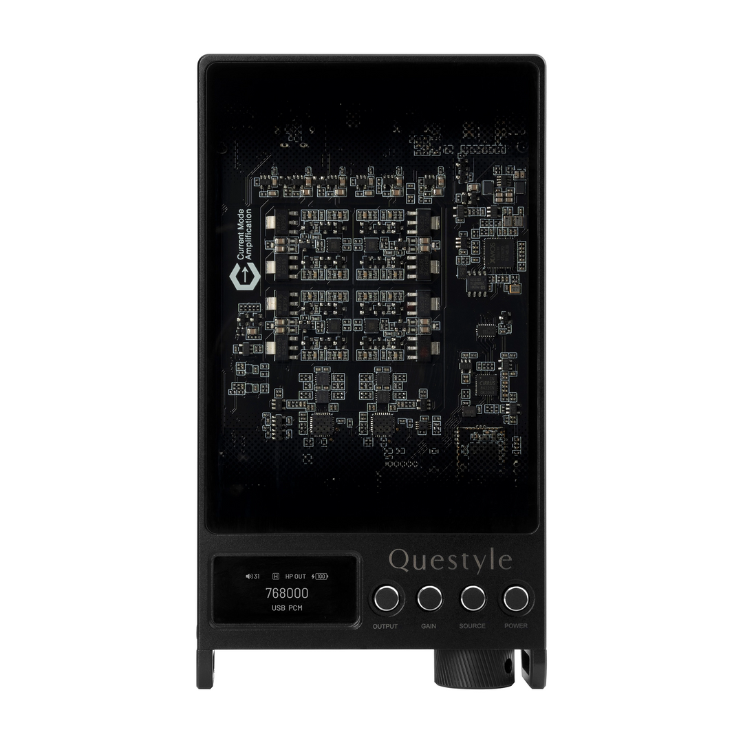 Questyle Sigma Pro DAC/amp in black front center whitebox