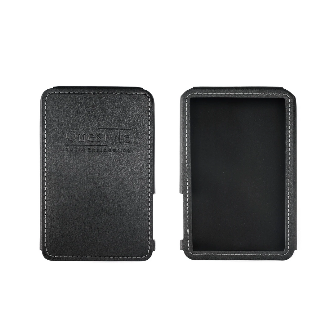 Questyle Sigma DAC/amp MagSafe leather case front and back whitebox