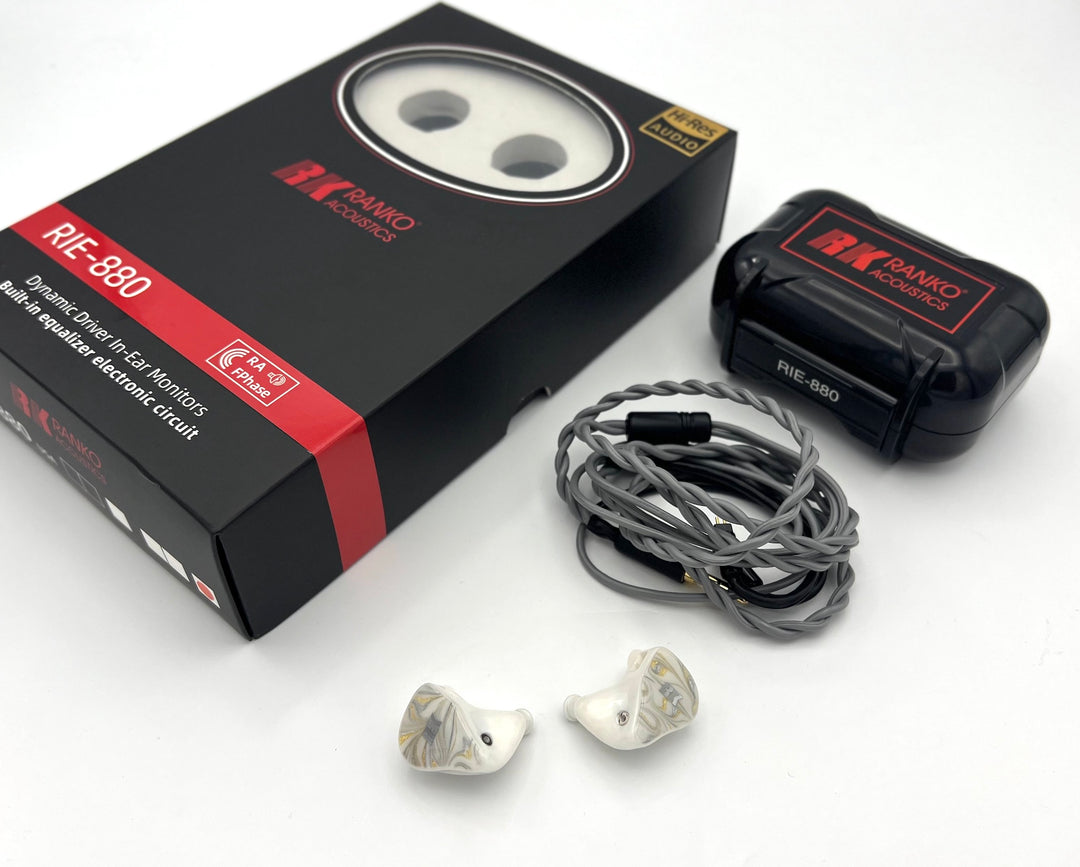 Ranko Acoustics RIE-880 White PREOWNED | Universal Dynamic IEMs-Bloom Audio