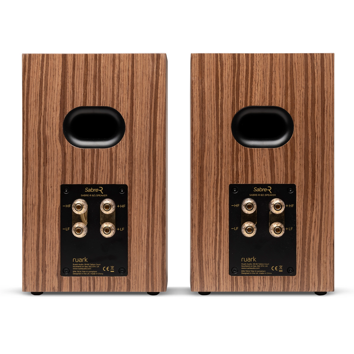 Ruark Audio Sabre R speakers rear whitebox walnut finish