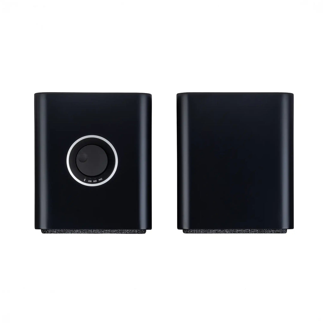 Ruark Audio MR1 MK3 speakers in charcoal top Birdseye view whitebox