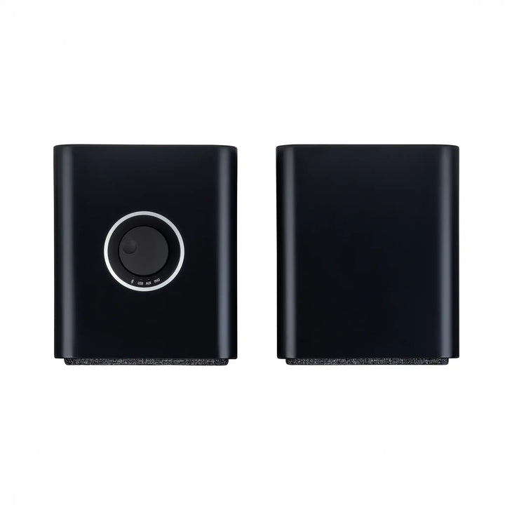 Ruark Audio MR1 MK3 speakers in charcoal top Birdseye view whitebox
