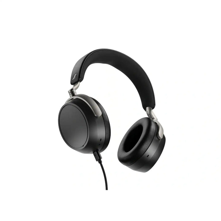 Sennheiser HDB 630 headphones upward angle front left 3 quarter angle whitebox