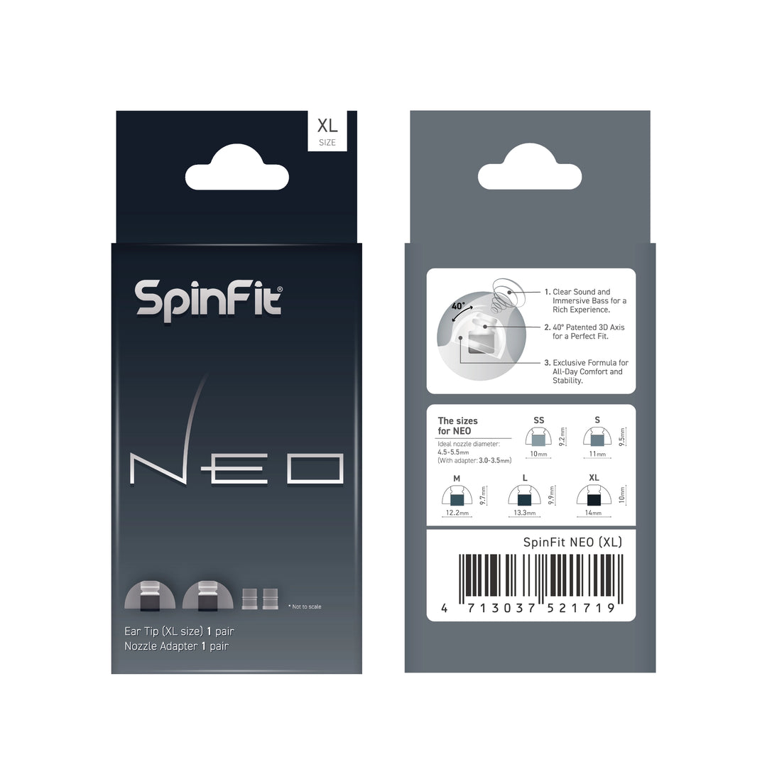 Spinfit NEO front retail packaging size XL whitebox