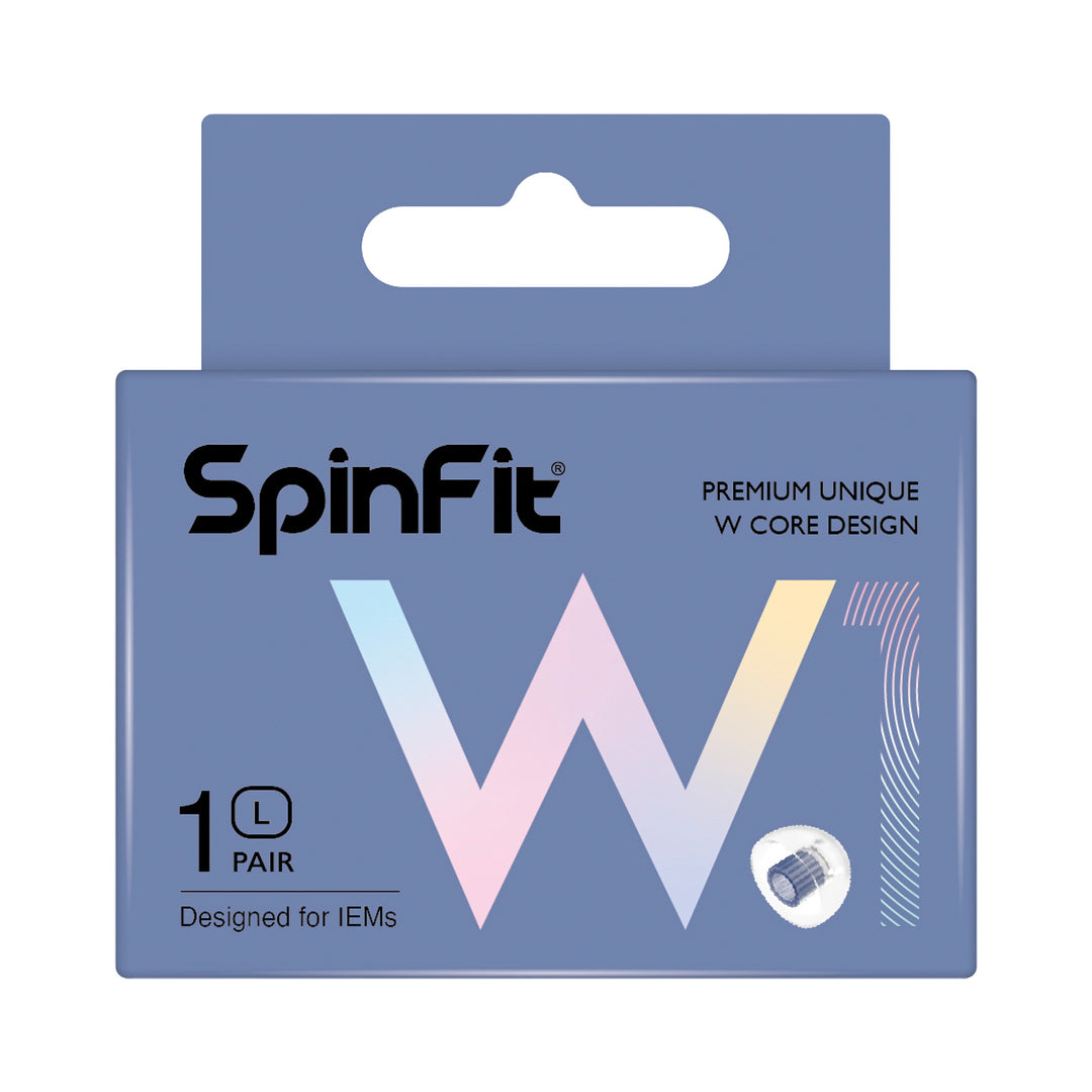 SpinFit W1 package front L over white background