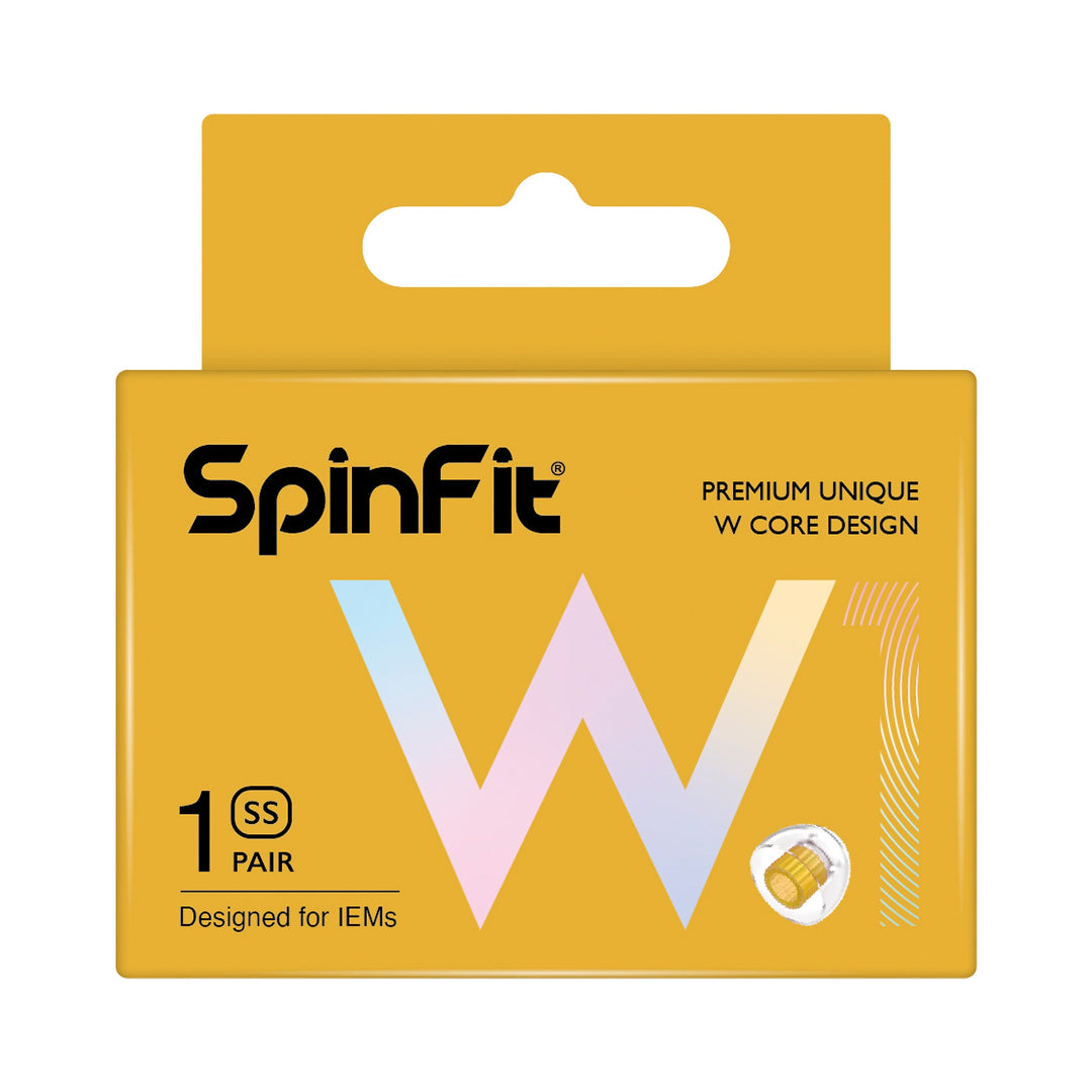SpinFit W1 package front SS over white background