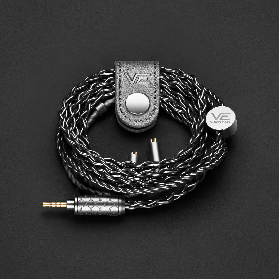 Vision Ears Phonix custom cable coiled with cable clip