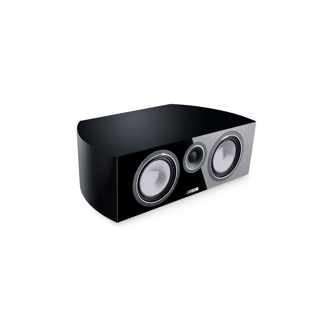 Canton Vento 50 center speaker black 3 quarter over white background