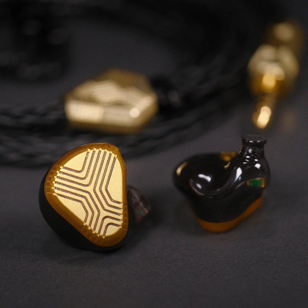 Vision Ears EXT MKII gold over matte fabric with stock cable Bokeh