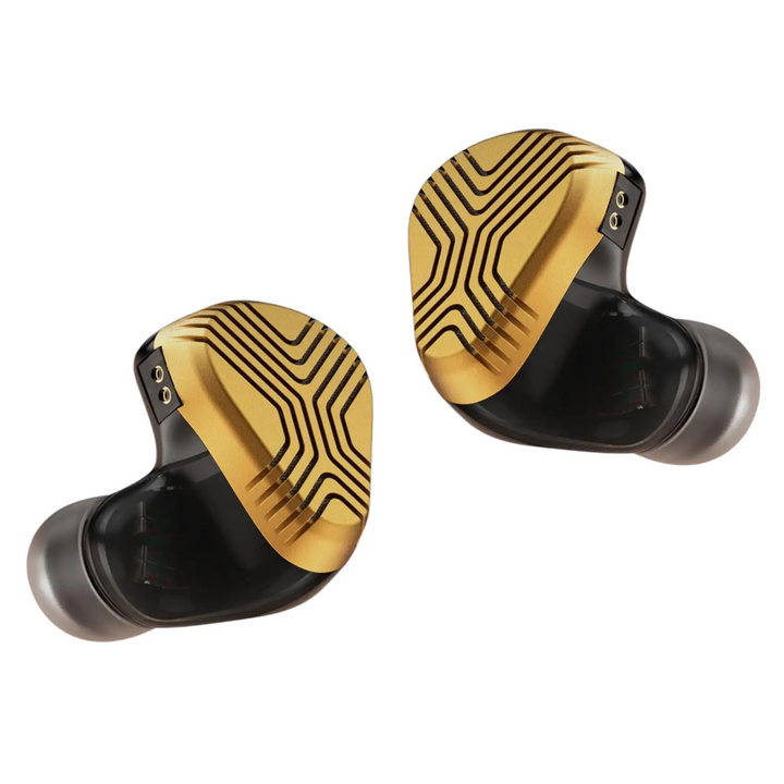 Vision Ears EXT MKII gold front shell closeup whitebox