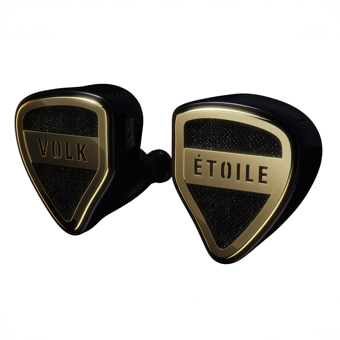 Volk Audio Etoile IEMs front right 3 quarter angle whitebox