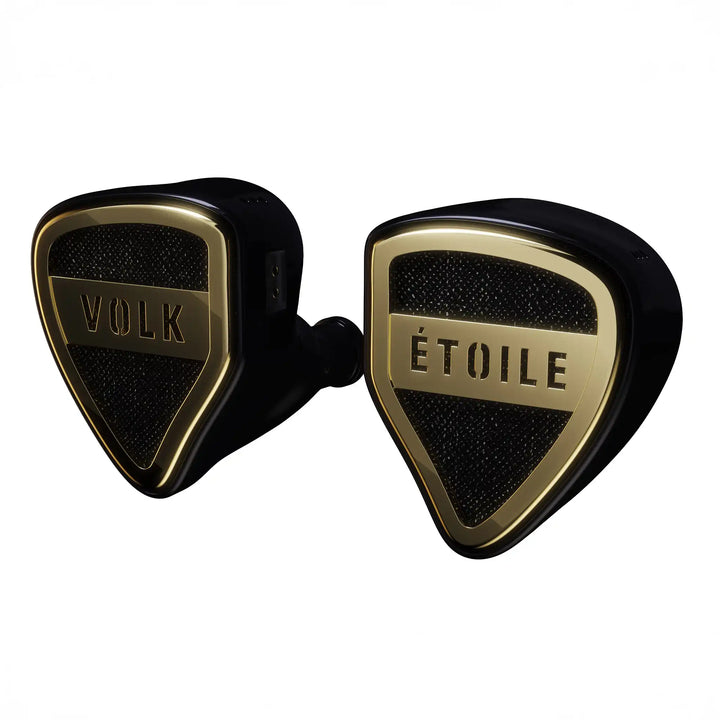 Volk Audio Etoile IEMs front right 3 quarter angle whitebox