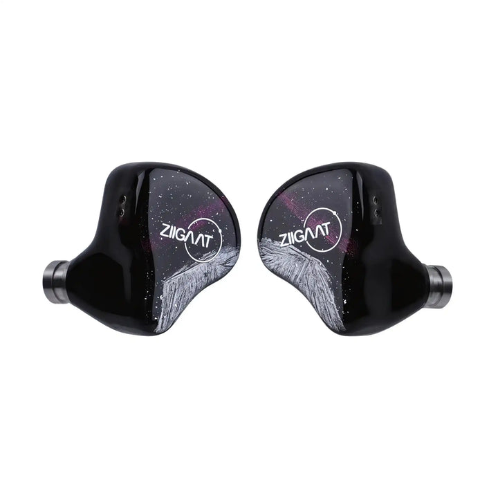 ZiiGaat Crescent IEMs front view turned slightly inward whitebox