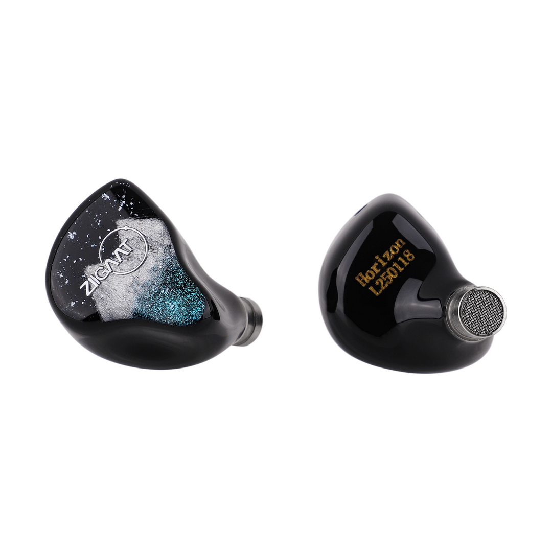 ZiiGaat Horizon IEMs left front right rear view whitebox