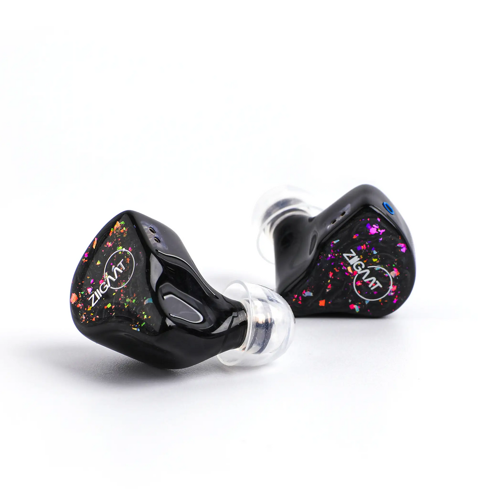 Ziigaat x Fresh Reviews Arete iems front and bottom view whitebox