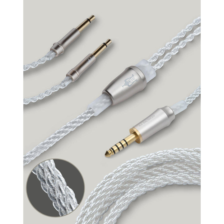 Meze Audio 99 Series Silver Plated Upgrade Cable | 3.5 Mono Plugs-Bloom Audio