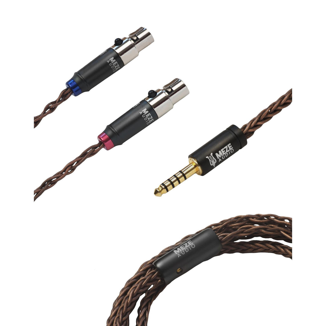 Meze Audio Mini-XLR to 4.4mm copper upgrade cable over white background