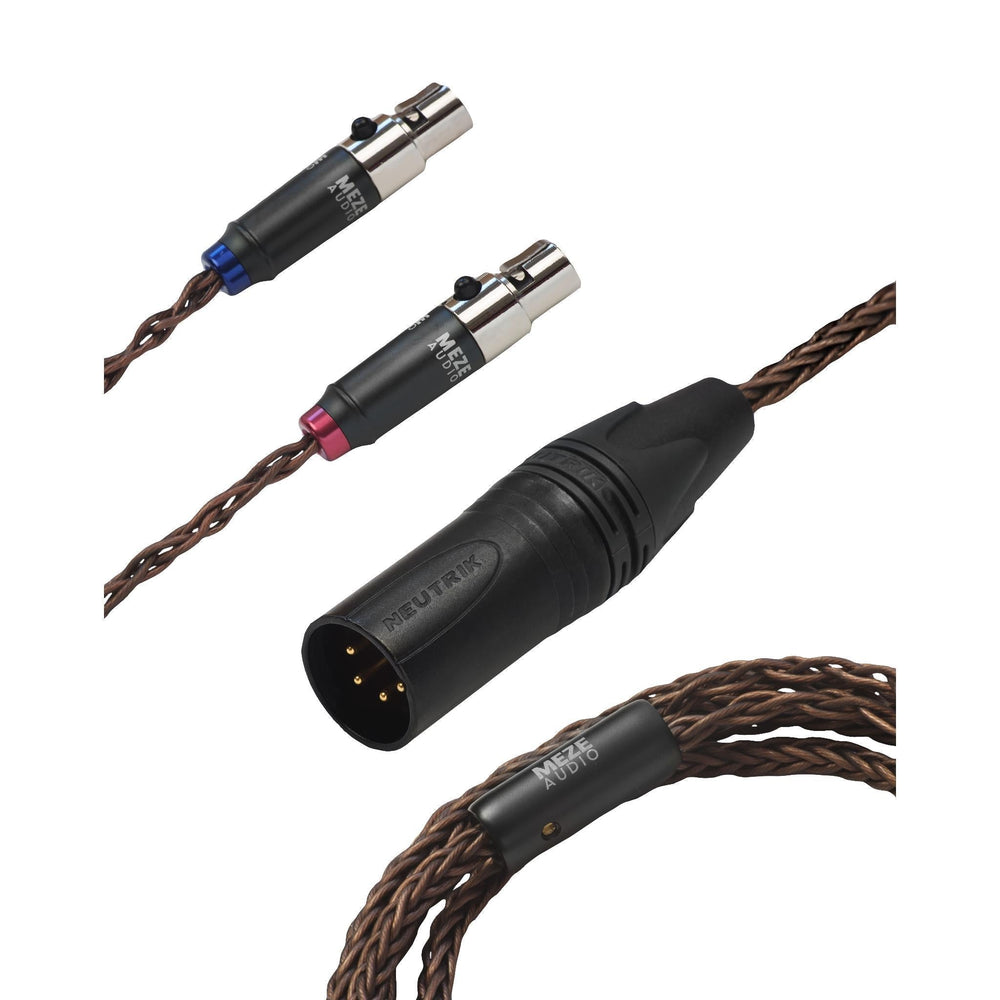 Meze Audio Mini-XLR to 4-pin XLR copper upgrade cable over white background