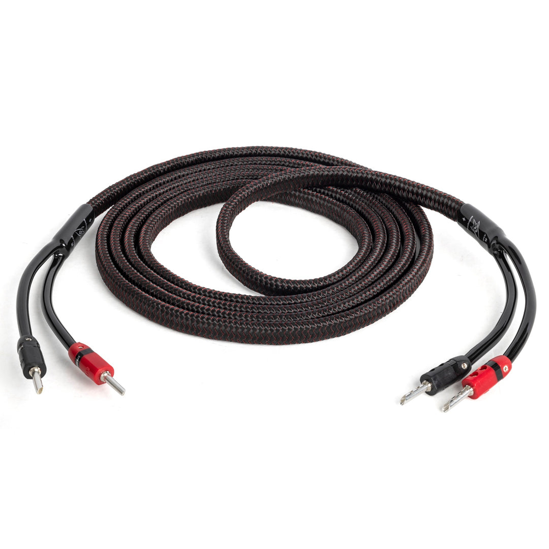 AudioQuest Rocket 33 full-range coiled over white background