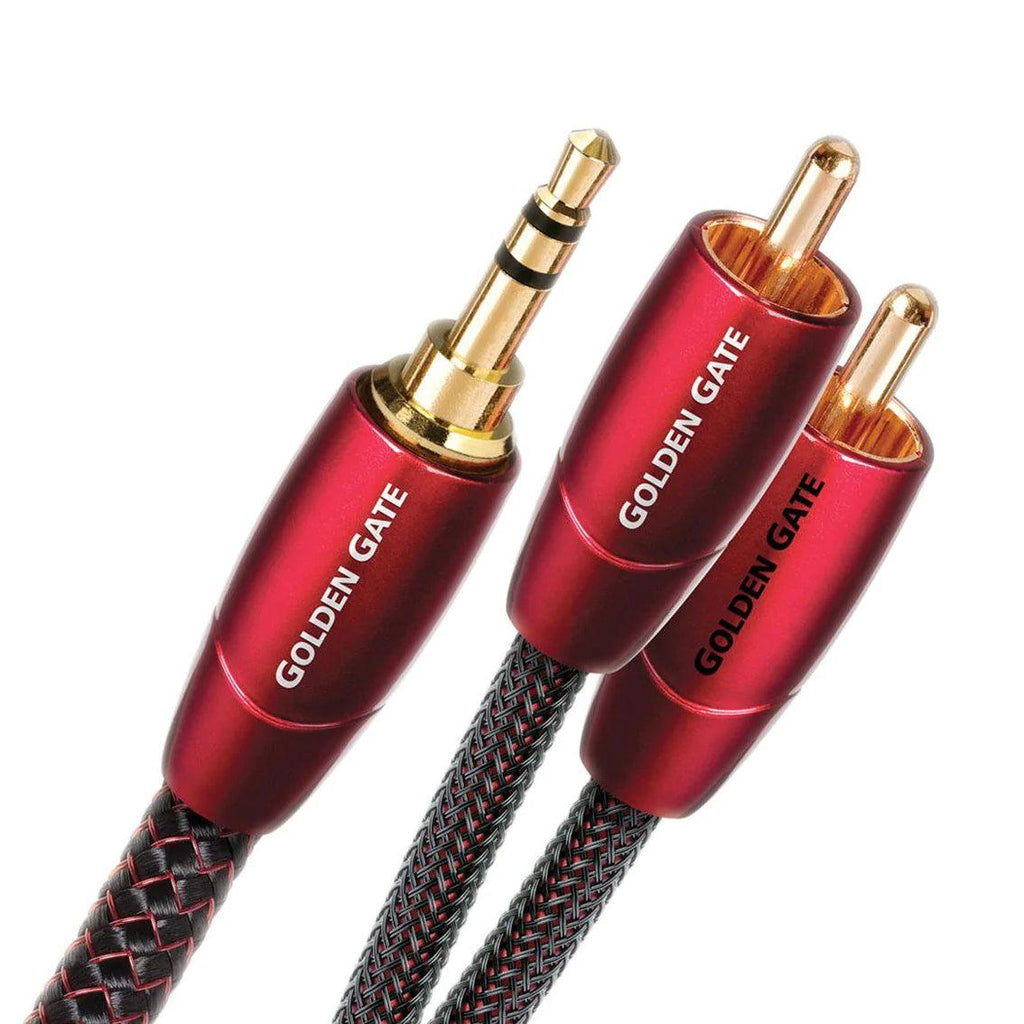 AudioQuest Golden Gate | Analog RCA and 3.5mm Audio Interconnect Cables -  3.5mm to Dual RCA (1' 11
