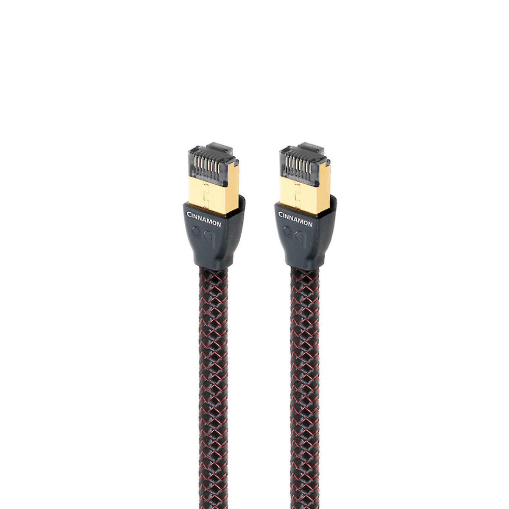 AudioQuest Cinnamon Ethernet cables (x2) over white background