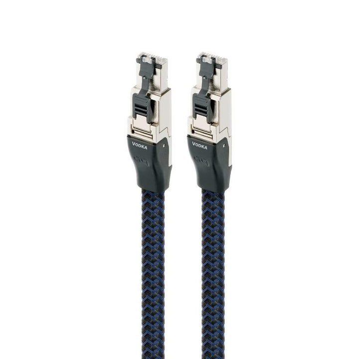 AudioQuest Vodka Ethernet cables (x2) over white background