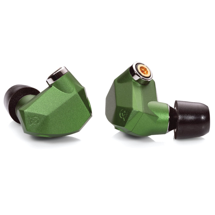 Campfire Audio Andromeda 2023 with foam ear tips over white background