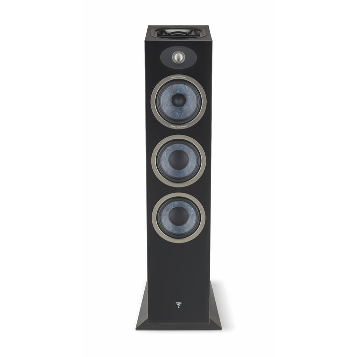Focal Theva No3-D black front no grill over white background