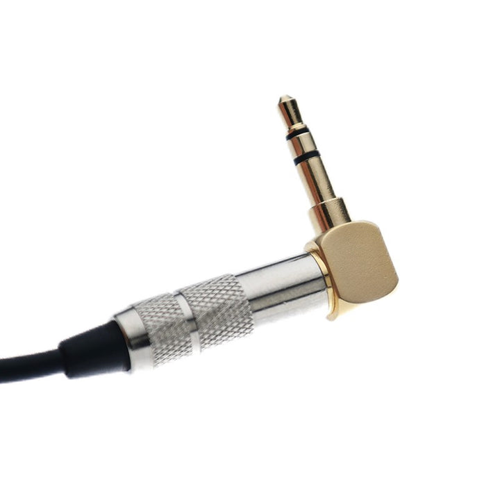HiFiMAN Svanar cable highlighting 3.5mm termination over white background