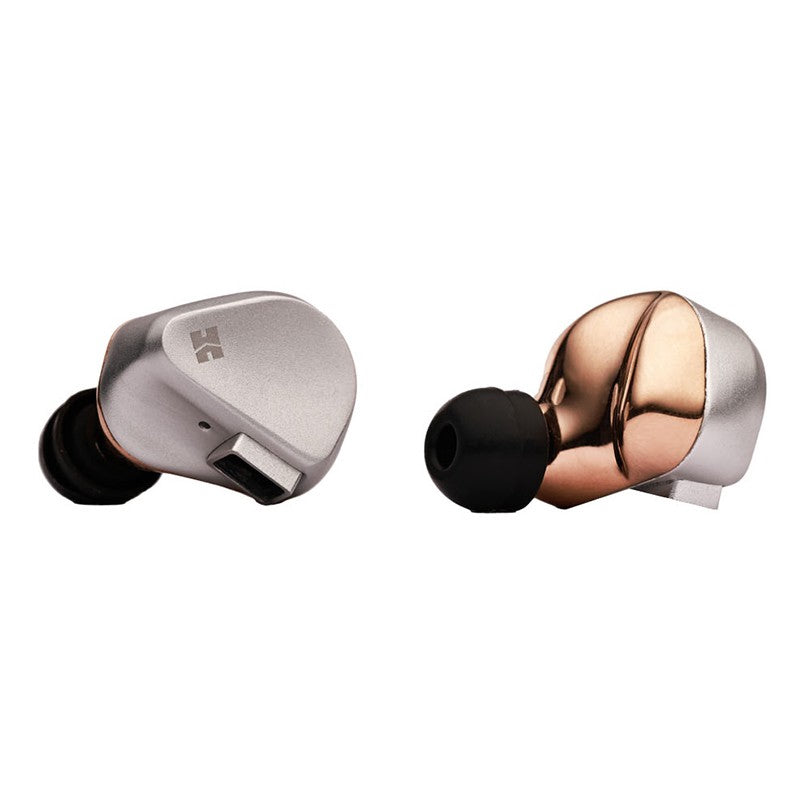 HiFiMAN Svanar earphones front and back over white background