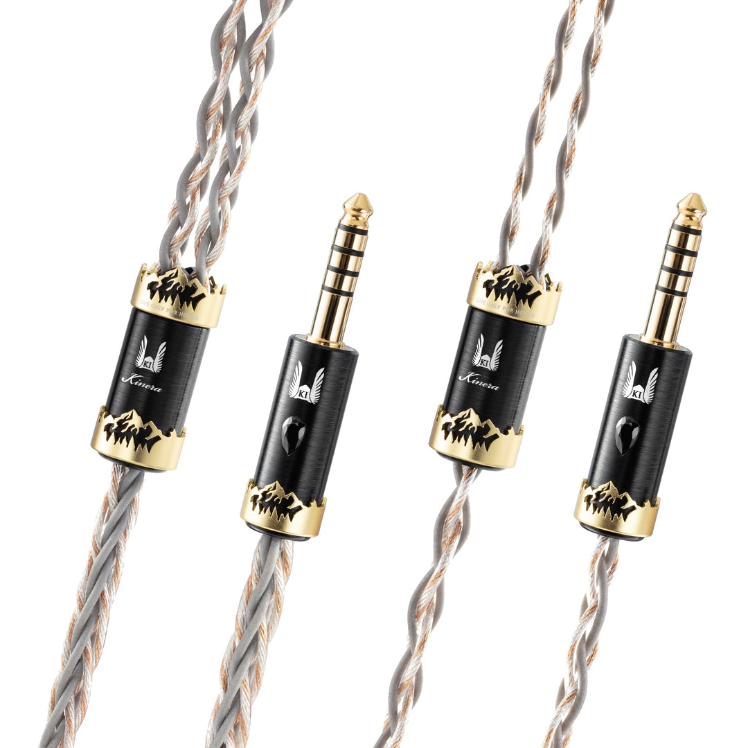 Kinera Orlog four and eight core cables over white background