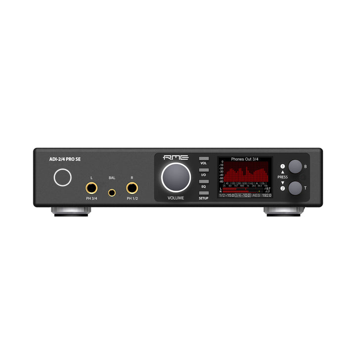 RME ADI-2/4 Pro SE DAC and amp front over white background