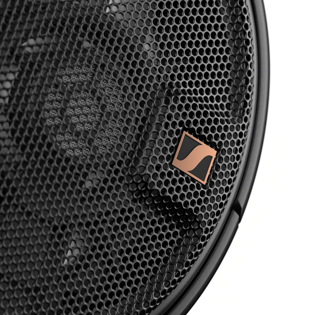 Sennheiser HD 660S2 grill with logo over white background